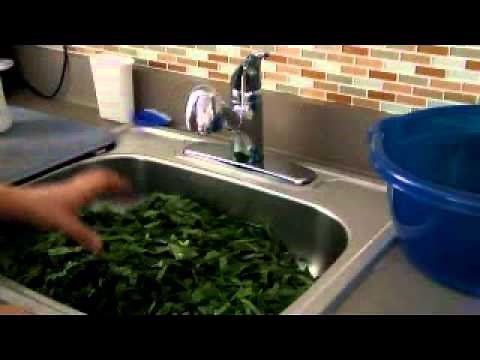 How to Prep and Clean Collard Greens 101.wmv