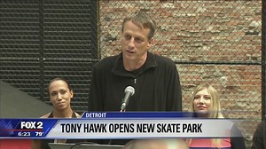 Tony Hawk opens new skate park in Detroit
