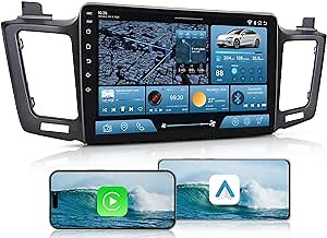 Car Stereo Radio for Toyota RAV4 2013-2018 - Wireless Carplay and Android Auto GPS Navigation - (4GB+32GB) Head Unit 10.1 inch Touchscreen 1280 * 800 Bluetooth Backup Camera RDS FM SWC 5GWiFi
