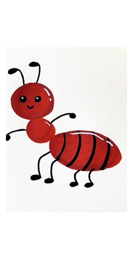 Red Ant Drawing 🐜 | Easy Cartoon Insect Art for Beginners #Shorts #AntDrawing #CuteDrawing #drawing