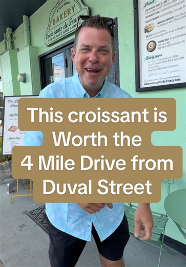 Would you drive four miles for this croissant? 🥐 ⸻ This might be the most underrated grab and go breakfast stop in Key West. Croissants de France is just off the island on Stock Island, and it’s absolutely worth the short drive. Incredible pastries, legit French croissants, and a perfect stop if you’re heading out of Key West in the morning. Pro tip, a lot of local resorts and restaurants use their pastries too… there’s a reason. One minute out of your way. Zero regrets. ⸻ #KeyWest #StockIsland