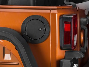 Rugged Ridge Jeep Wrangler Locking Gas Cap Door - Textured Black 11229.06 (07-18 Jeep Wrangler JK)