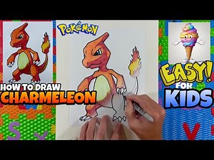 How to Draw Charmeleon | POKÉMON | Easy Art Lesson for Kids & Beginners