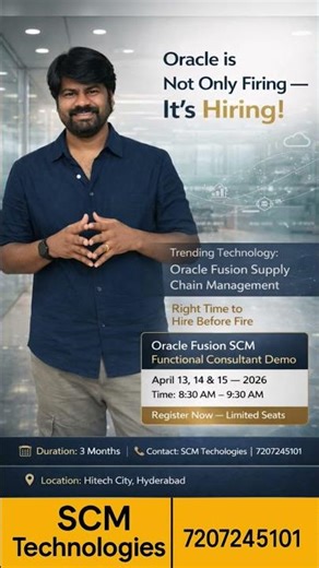 #Oracle #layoffs.. but Oracle Fusion SCM is Too much Demand ??Reg Below 👇 for Demo .....