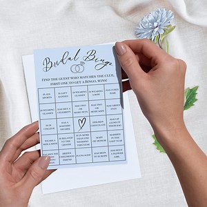 Blue Bridal Bingo Game • Editable Wedding Shower Activity (digital Download) - Etsy