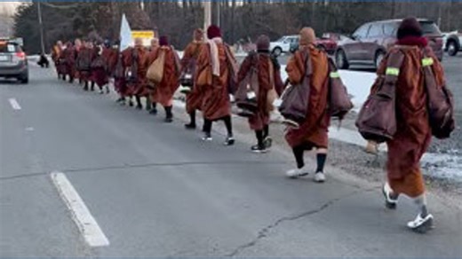 Buddhist monks continue their Walk for Peace. They are south of Fredericksburg, Virginia Thursday morning, making their way to Washington, D.C. | WUSA 9