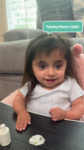I think Mia’s ready to start taking bookings 😂💅🏻 who wants the first appointment? 😂❤️ #funny #cute #kidsoftiktok #momdaughter #nailinspo @Olive & June