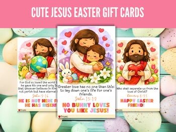 Printable Christian Bible Verse Jesus Easter Gift Cards | Christian Kids School