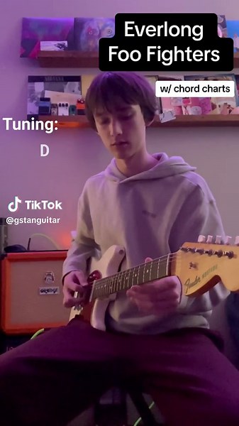 Everlong • Foo Fighters • Tutorial w/ chord chart #Guitar #Music #Everlong #foofighters #Chords #tutorial #fyp