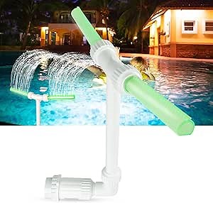 LeeJ Pool Fountains for Above Swimming Pools, Pool Fountains for Inground Pools, Dual Spray Water Pool Fountain, 2-in-1 Adjustable Waterfall Pool Sprinkler Fountain for Cooling & Relaxation, White