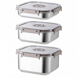 3pcs/Set Large Size Square Stainless Steel Food Storage Containers Preservation Box (1800/3000/5000ML) - Walmart.com