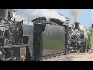 ﾗｽﾄﾗﾝ さよならC56-160 SLやまぐち号重連（C57 -1 C56 -160) 2016 島根県津和野駅