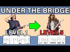 Learn 'Under The Bridge' Main Riff in 5 Levels - Guitar Tab - Easy to Hard