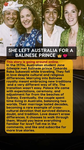 SHE LEFT AUSTRALIA FOR A BALINESE PRINCE 👑💔