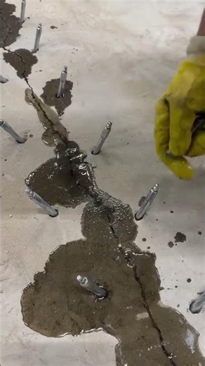 The process of concrete crack injection