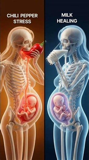 Chili Pepper 🌶️ VS Milk 🥛 During Pregnancy 😱 #health #pregnancy #food #facts