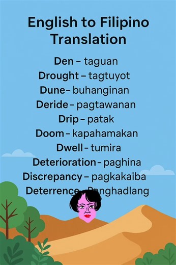 Expand your vocabulary! 📚✨ Here’s a quick English to Filipino translation guide for some deep and meaningful words. Whether you’re learning, teaching, or just love languages, these translations can help you express ideas more clearly in both English and Filipino. 🇬🇧➡️🇵🇭 Feel free to share and tag someone who’s also on their language journey! 🌟 #EnglishToFilipino #Translation #LearnFilipino #LanguageLovers #WordOfTheDay #ofw #ofwlife #ofwkuwait #ofwkuwait🇰🇼🇵🇭 #ofwtaiwan #ofwqatar #ofwri