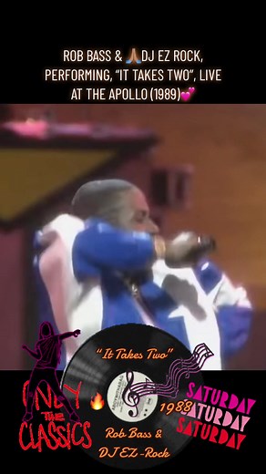 Rob Bass & 🙏🏽 DJ EZ Rock performing, “It Takes Two”, on Live at the Apollo. The song was released in 1988 from the “It Takes Two” album. Happy Saturday, everyone! #robbass #ittakestwo #80shiphop #80smusic #oleskoolhiphop #GetCrackin #fyp #foryoupage #tiktokviralsaturday