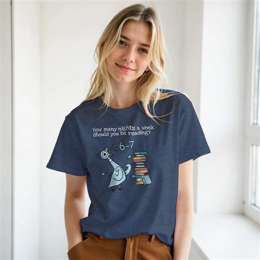Funny Pigeon Reading T-shirt – Book Lover, Teacher Gift - Etsy