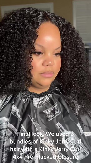 Closure Sew-in Weave install process with Kinky Jerry Curly hair. On sale soon stay tumed. #fyp #foryou #foryoupage #fypシ