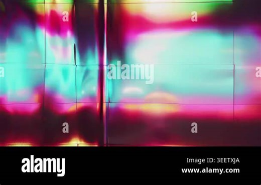 Abstract colorful glitch gradient background with blurred cyan, pink, red and yellow light bands, soft digital distortion and vibrant luminous texture Stock Video Footage - Alamy