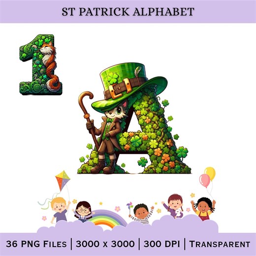 St Patricks Day Alphabet PNG Clipart | Shamrock Letters, Numbers (digital Download) - Etsy