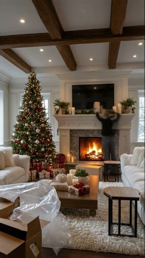 Christmas Cozy: Fireplace Living Room Build Timelapse