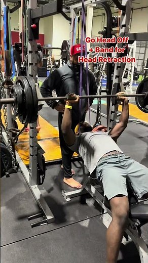 Fix your BENCH Press by Fixing your Posture & Head Position!! Banded Neck Retraction Head Off Bench