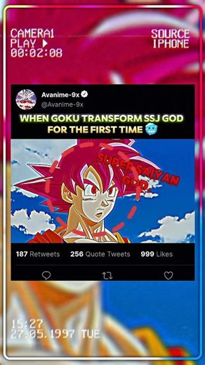 When Goku Transform Ssj God For The First Time 🥶|#goku #dragonball #anime #animeedit #shorts #dbz