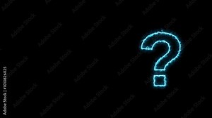 Animated question mark symbol with electric effect, animated, loop, 4k Stock Video
