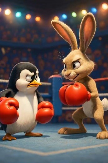 Penguin vs Rabbit Boxing Match 🥊🐧🐇 Funny Animation Short
