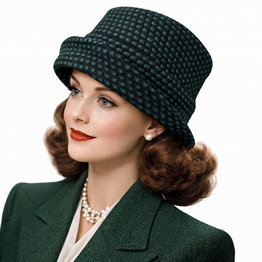 Green Fabric Cloche Hat, 1920s Vintage Style Hat, Retro Ladies Fashion - Etsy UK