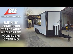 8.5' X 16' Concession Trailer White W/Black Trim Food Event Catering Review