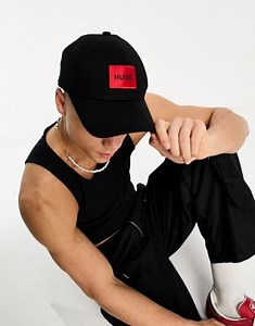 HUGO 581 box logo baseball cap in black | ASOS