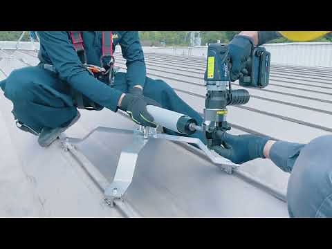 水平型ワイヤータイプ 設置工事イメージ｜高所安全対策のスペシャリスト。常設型転落防止システム「アクロバット」【公式】
