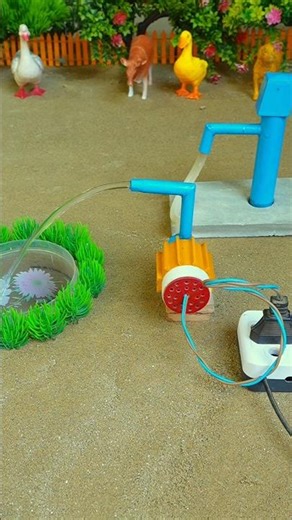 Mini hand pump project water with supply motor drinks rhino duck for farm #waterpump #shorts #657