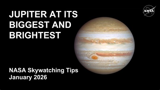 What's Up for January 2026: Skywatching Tips from NASA | JPL FriendsofNASA.org | Here are examples of skywatching highlights for the northern hemisphere in January 2026: Jupiter is at its biggest and brightest all year, the Moon and Saturn pair up, and the Beehive Cluster buzzes into view. 0:00 Intro 0:11 Jupiter at opposition 0:50 Moon and Saturn conjunction 1:11 The beehive cluster 2:00 January Moon phases Additional information about topics covered in this episode of What's Up, along with sti