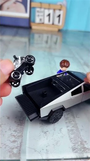 Alloy Tesla Toy Car Off-Road Pickup Truck Model Can Open Door Simulation Car 3 Returns.#car