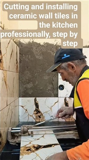 Cutting and installing ceramic wall tiles in the kitchen professionally, step by step