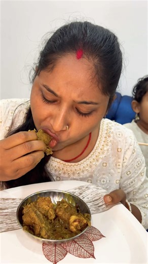 Mutton bhujiya 😋tasty #food #husbandwife #viralvideo #mukbang #married #eating #youtubeshorts #new