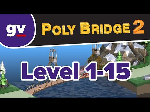 Poly Bridge 2 - 1-15 Hydraulic Management - Walkthrough