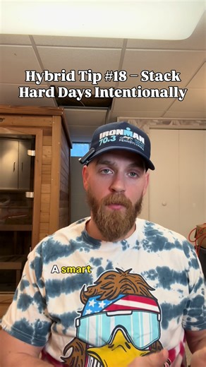 Placing hard sessions on the same day can create better recovery windows later in the week. Hard days hard. Easy days easy. This is Episode 18 of my Balancing Hybrid Training series. The full series is pinned on my profile. #HybridTraining #SmartProgramming #EnduranceLife #StrengthTraining #Discipline