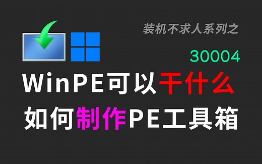 【30004】怎么用WinPE | 雷电PE | 微PE | 安装系统 | 灾难性故障恢复 | 应急办公 | 装系统 | 装机 | 分区 | 电脑