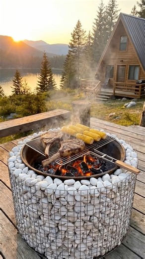 DIY Stone Fire Pit & Grill 🔥 Stunning Transformation in Minutes