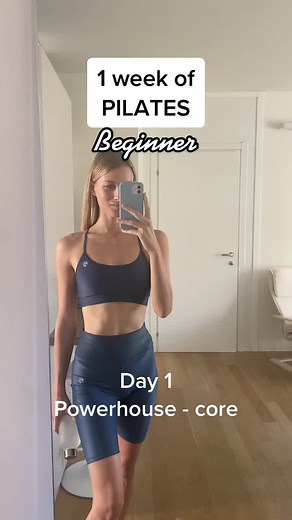 Pilates Beginner - day 1: powerhouse - core #pilates #pilatestiktok #pilatesbody #fitness