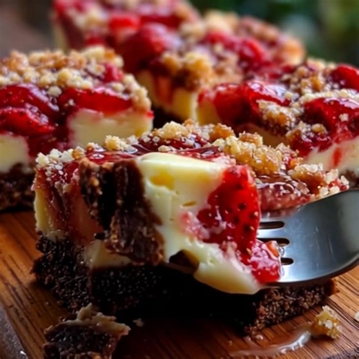 🍓 White Chocolate Strawberry Crunch Brownies Yield: 12 brownies Prep Time: 20 minutes Bake Time: 30 minutes Total Time: 50 minutes --- 🧈 Ingredients For the Brownies: 1 cup unsalted butter, melted 1 cup granulated sugar 4 large eggs 2 teaspoons vanilla extract 1 cup all-purpose flour ½ teaspoon salt 8 oz white chocolate, chopped (or white chocolate chips) For the Strawberry Crunch Topping: 1 cup crushed strawberry wafers (or Golden Oreos 1 packet strawberry Jell-O powder) 2 tablespoons melted 