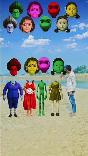 Scary Teacher 3D, Dancing Atika, Dancing Alien, Squid Girl, &Me Correct Head Matching #shorts