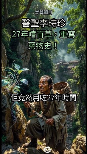1. 震驚！佢用27年走遍荒野嚐百草...💉醫聖李時珍嘅真實傳奇！🧪 #李時珍 #本草綱目 #醫聖 #中醫 #藥物史 #歷史 #傳奇 #古代 #探索 #香港 #廣東話 #Documentar