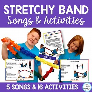 Stretchy Band and Connect a Band Movement Activities Music, PE, Team Building