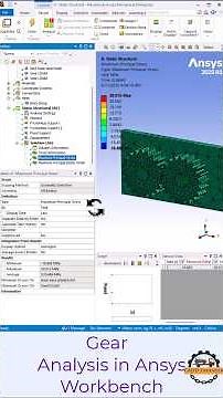 "Gear Stress Simulation in ANSYS! ⚙️ | Max Principal Stress FEA #Shorts"